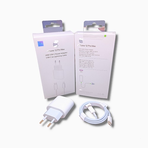 CHARGER LIGHTING IP12 - 14 PRO/MAX 25W  CAS ADAPTOR+KABEL (1SET)