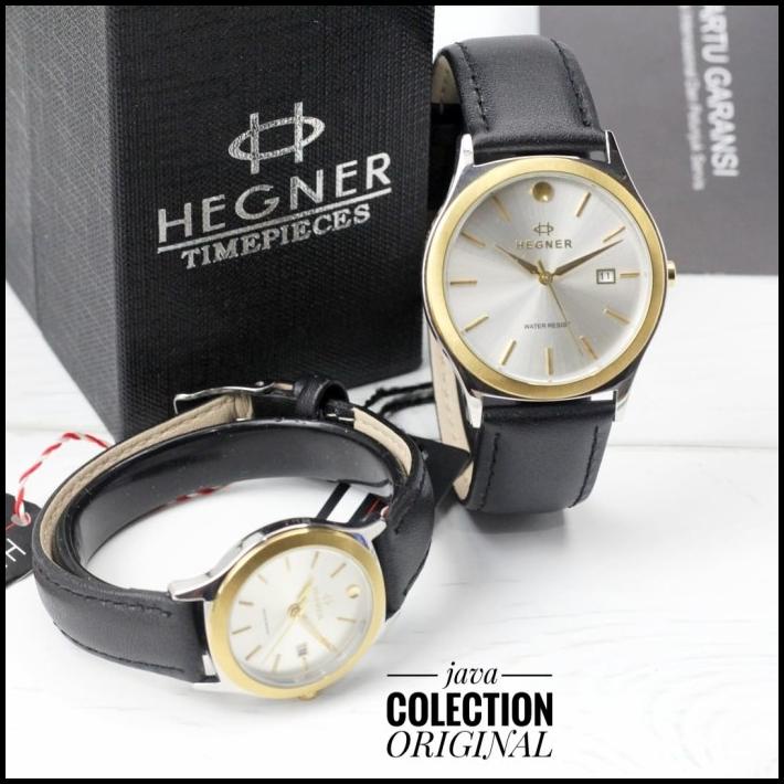 Jam Tangan Couple Hegner 317 Tali Kulit Original
