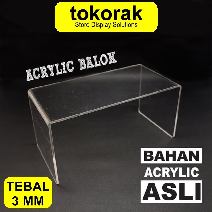 ACRYLIC BALOK AKRILIK MIKA T.10CM TEMPAT SEPATU DOMPET TAS SERBAGUNA