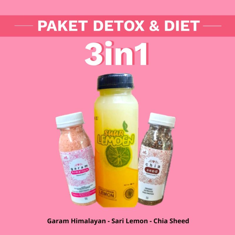 Paket Detox Imunitas Diet Sari Lemon Chia Seeds Garam Himalayan Salt Madu Murni