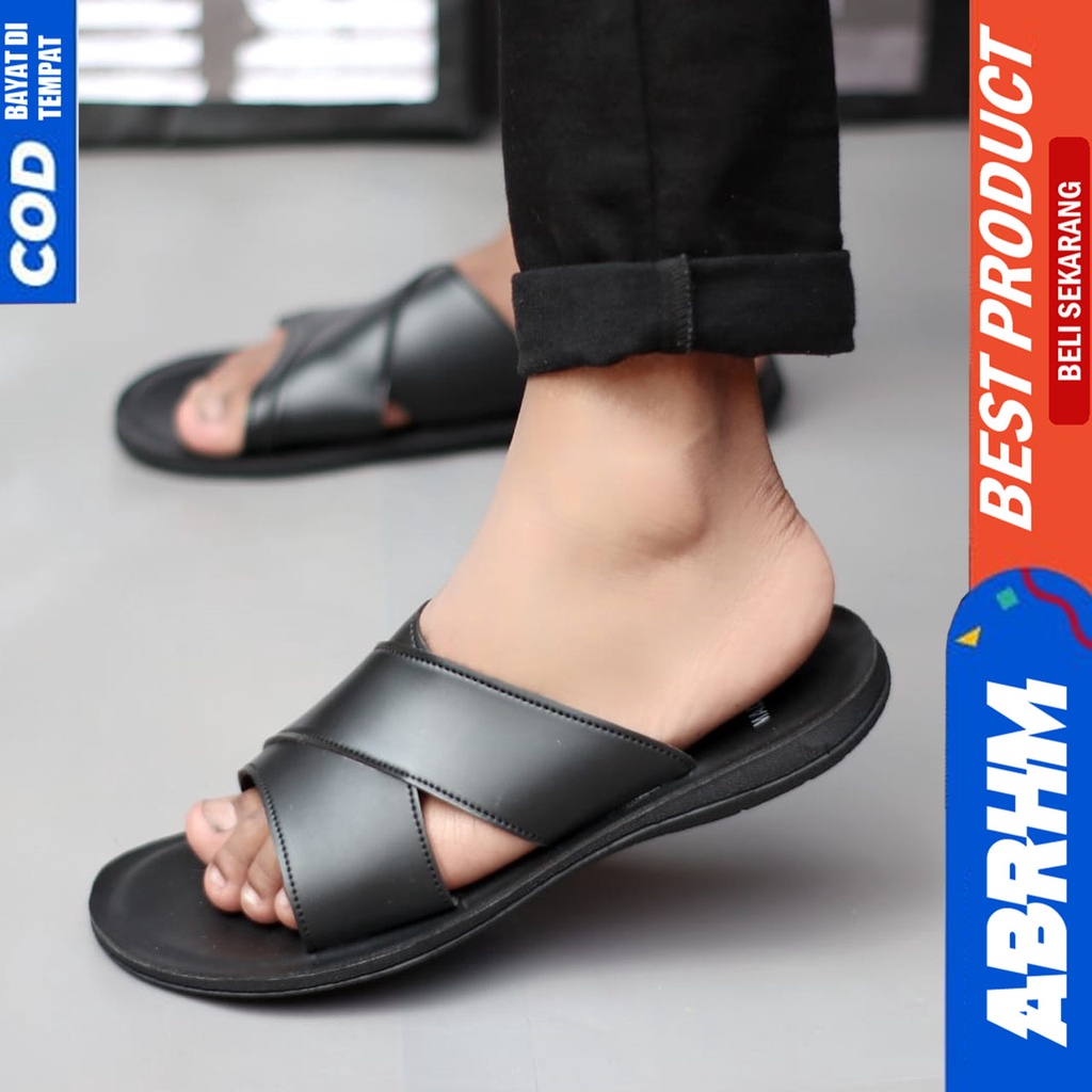 Sandal Slide Pria Sendal Selop Pria Santai Original Abrhm Falcon