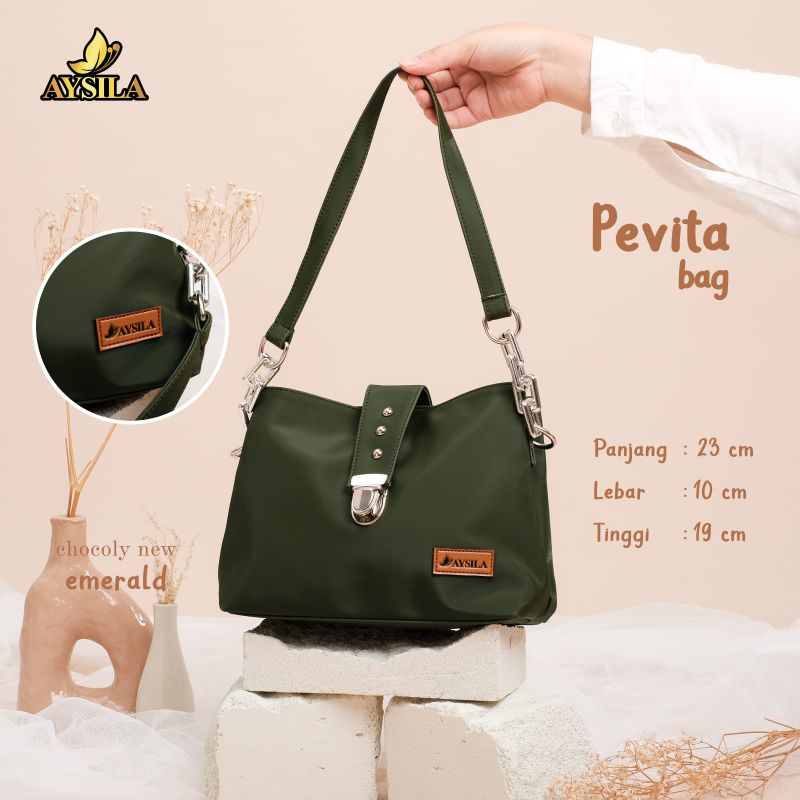 PEVITA BAG BY AYSILA BAHAN CHOCOLY ANTI AIR WATERPROOF PREMIUM TAS SELEMPANG