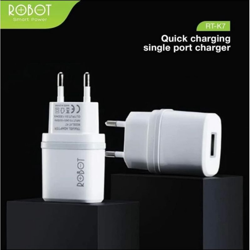 [COD] CHARGER ADAPTOR ROBOT RT-K7 5V/1A QUICK CHARGE / CARGER CASAN ROBOT RT K7 WITH MICRO USB CABLE