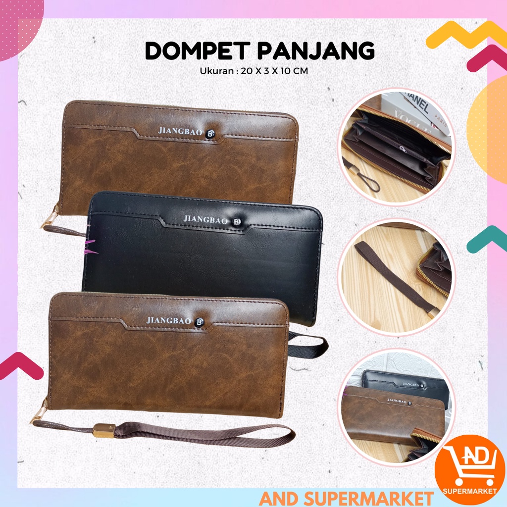 AND / COD / Dompet Panjang Pria Import Handbag Cowok Zipper Murah Dompet Laki-Laki Fashion Casual Dompet Tali Pria D99