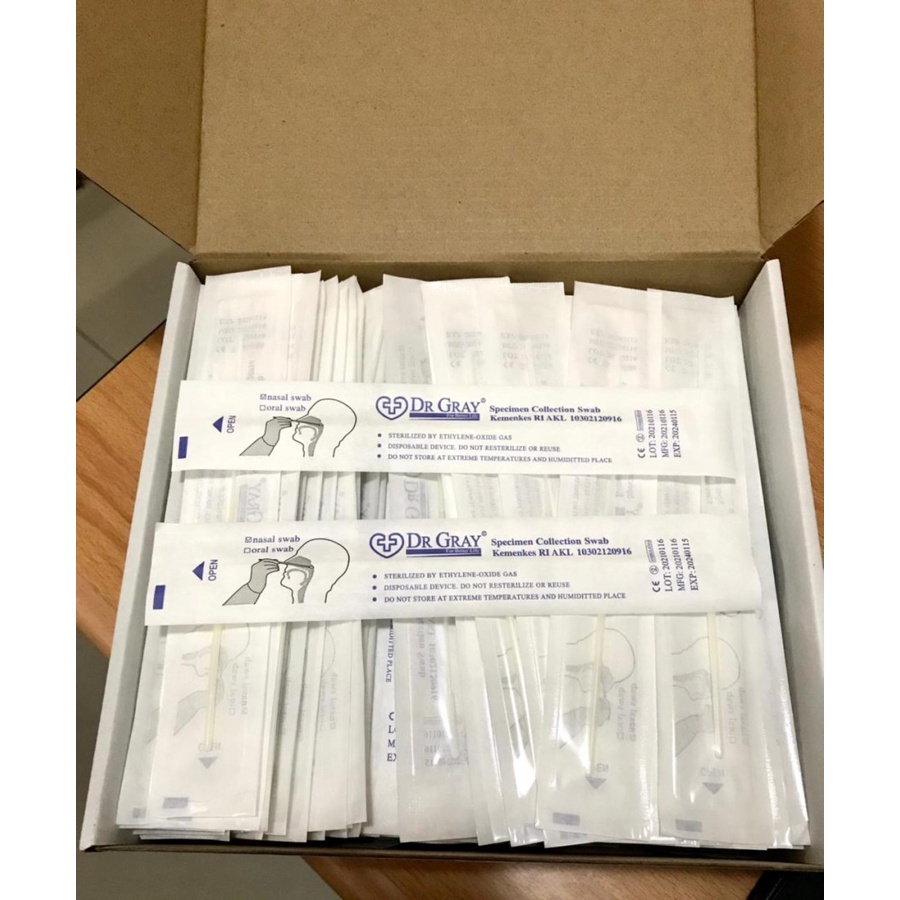 Swab Steril Nasal/Naso Oral/Oro Flocked Swab/Transport