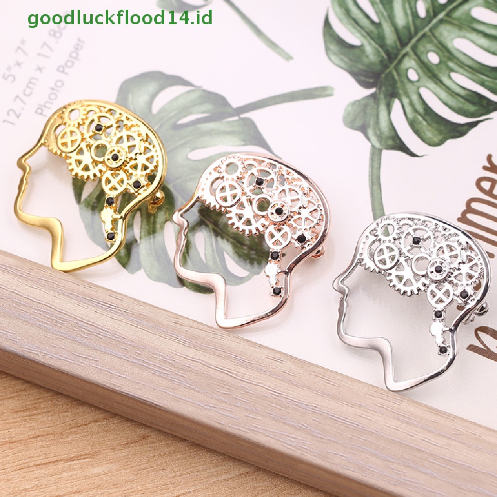 [GOOGFOUR] Vintage Brain Shape Bros Kerah Lencana Korsase Pin Dekoratif Perhiasan Hadiah [TOP]