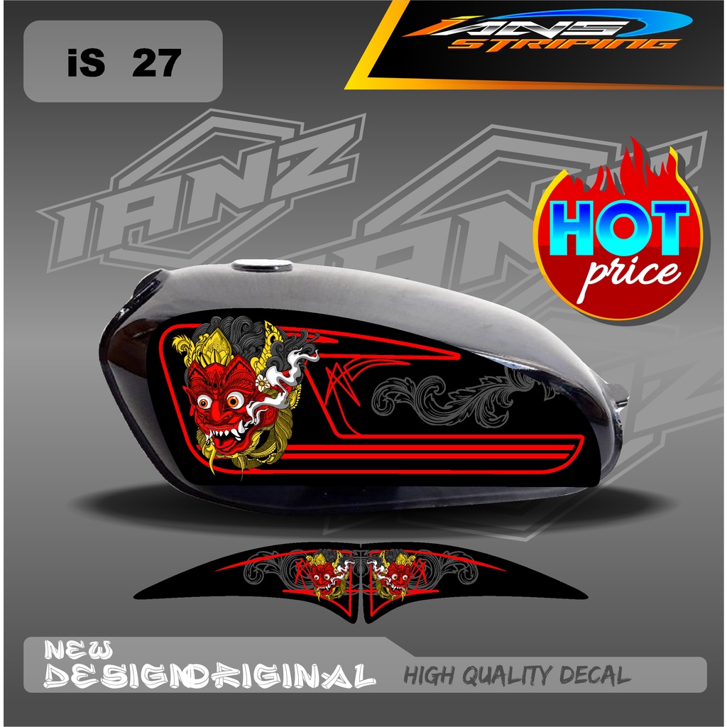 STIKER LIST TANGKI MOTOR CB100 HOLOGRAM/NON HOLOGRAM IS27