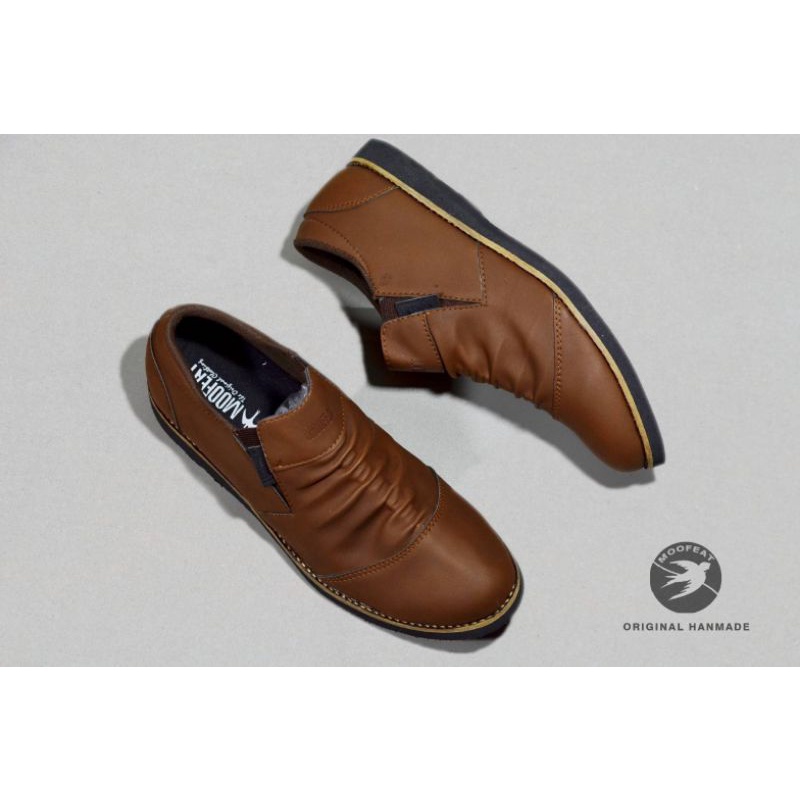 BEST PRODUCT - Sepatu Pria Moofeat Mocasin Slip On Slop Bloes Formal Kerja Kulit Buck Toko Gudang