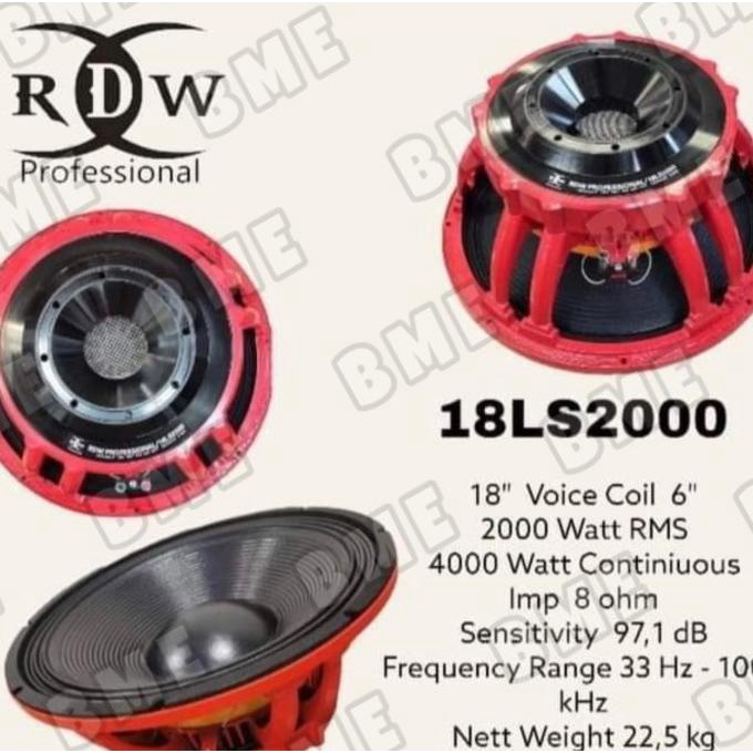 Speaker Komponen Rdw 18Ls2000 18 Inch 18 Ls2000 Original 18 Ls 2000