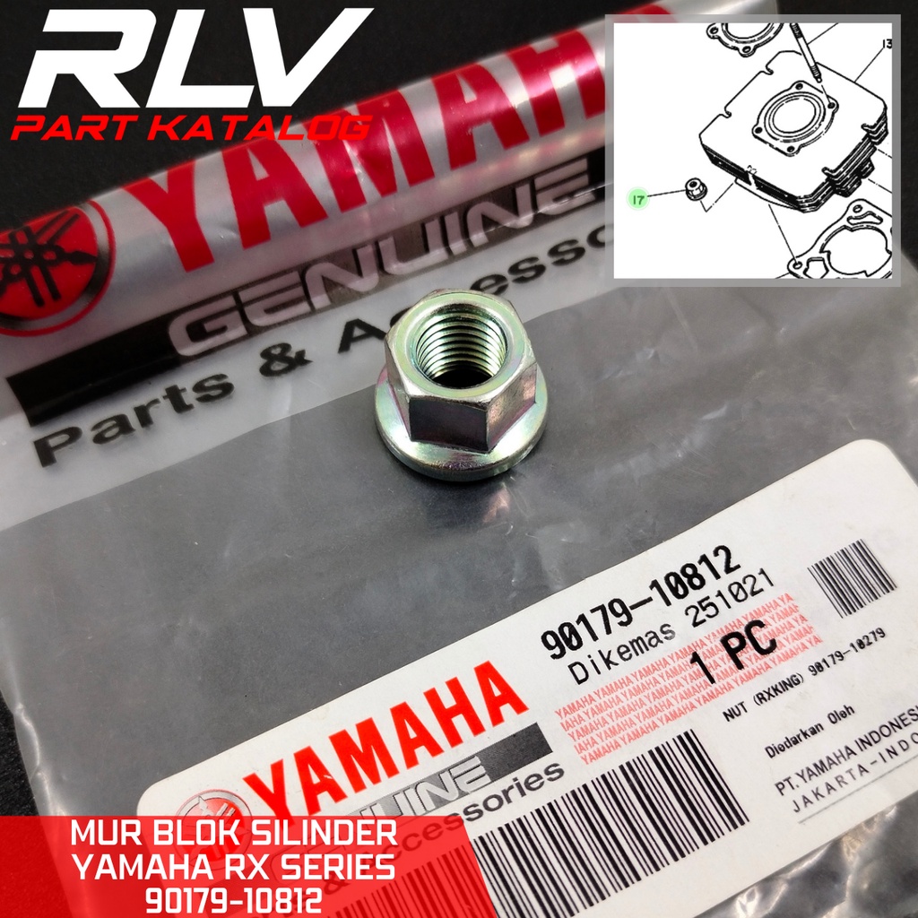 Mur blok krengkes rx king rxk rxking Original yamaha 90179-10812 - Mur 14 block cylinder
