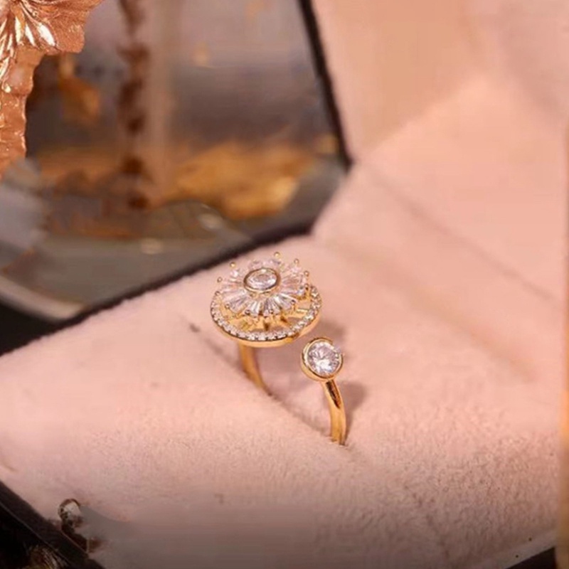 Cincin Berputar Pereda Kecemasan Kristal Emas, Cincin Dekompresi Yang Dapat Disesuaikan