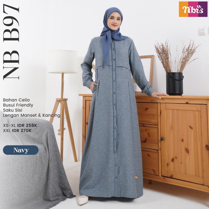Gamis Nibras Terbaru NB B97 Navy