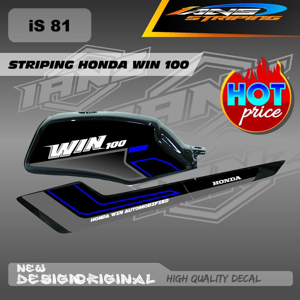 TERMURAH STRIPING BODY WIN 100 CUSTOM  VARIASI HOLOGRAM /NON HOLOGRAM STIKER MOTOR /LIST BODY MOTOR IS81