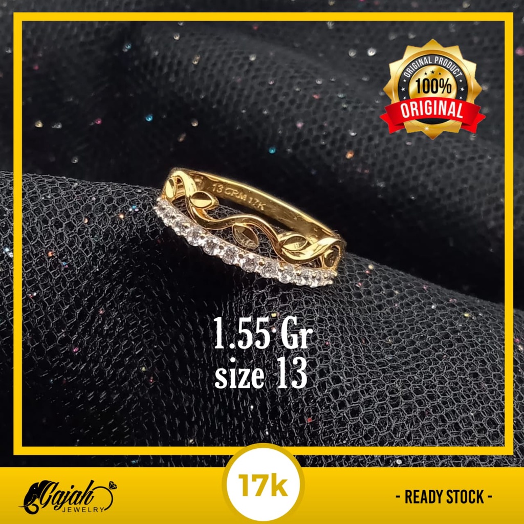 Cincin emas 17k - 1.55 gr kadar 750 - 4105