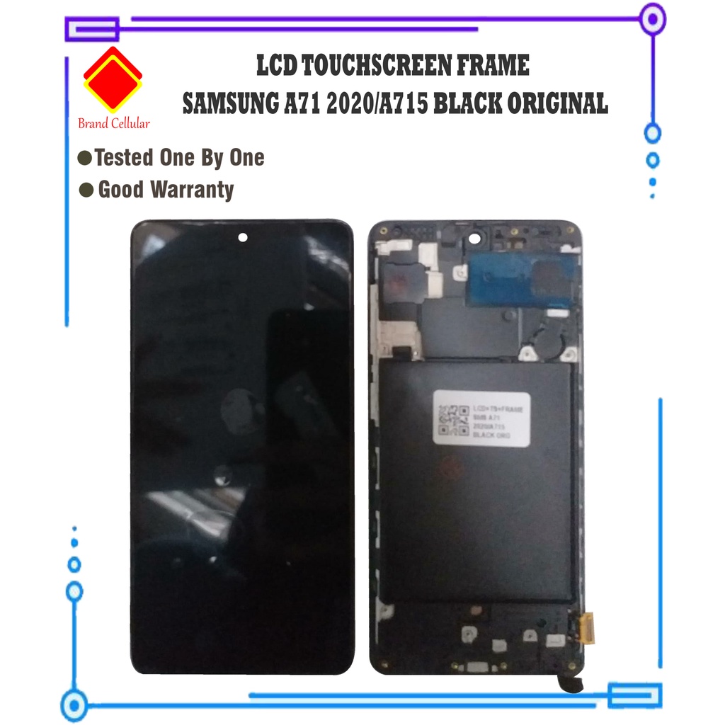 LCD TOUCHSCREEN PLUS FRAME SAMSUNG A71 2020 - A715 - BLACK ORIGINAL - LCDTS SMS
