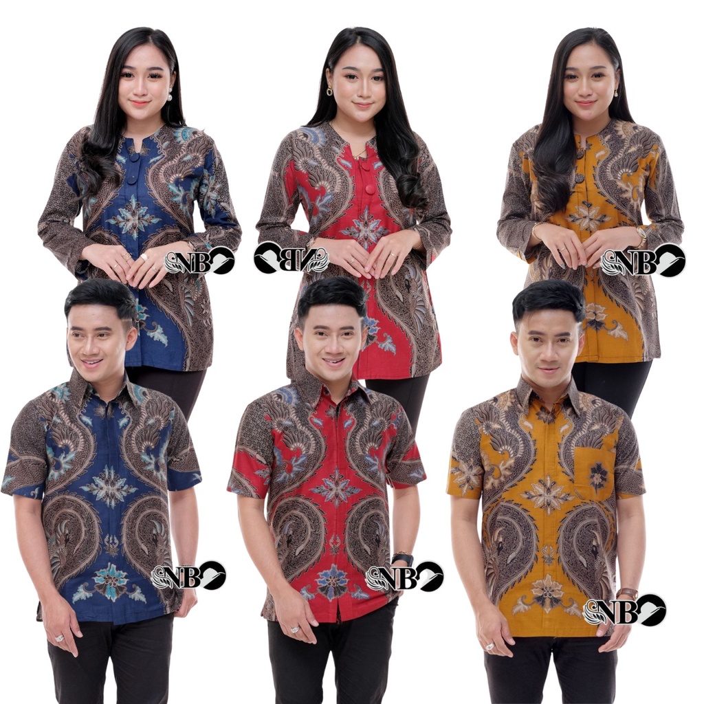 MCbatik Couple Batik | Atasan Couple Batik Blouse Batik Wanita Kemeja Lengan Pendek Tampil Elegan