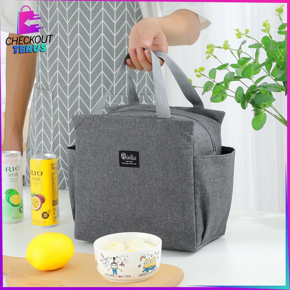 CT T43 Tas Bekal Lunch Cooler Bag Box Anti Air Tote Bag Tas Kotak Makanan Alumunium Foil Lunch Bag Import