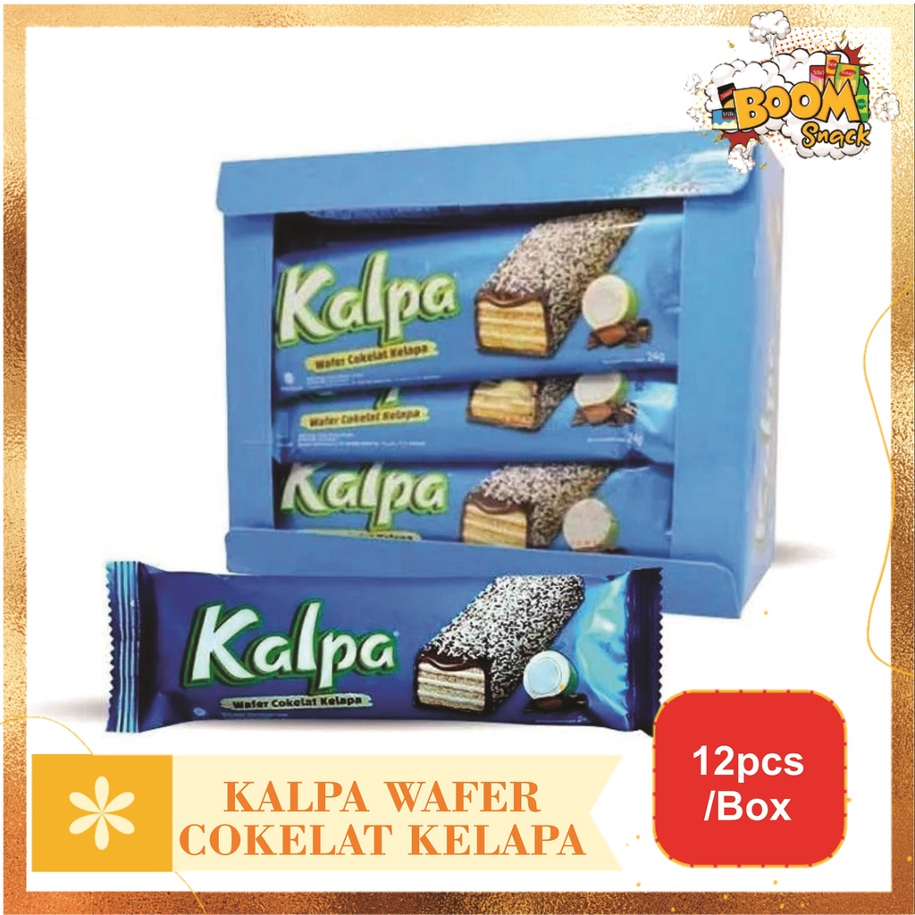 BOX - Kalpa Wafer Cokelat Kelapa 22gr isi 12pcs