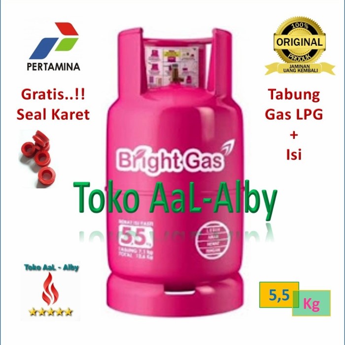 Regulator Tabung Gas Bright Gas 5,5 Kg + Isi