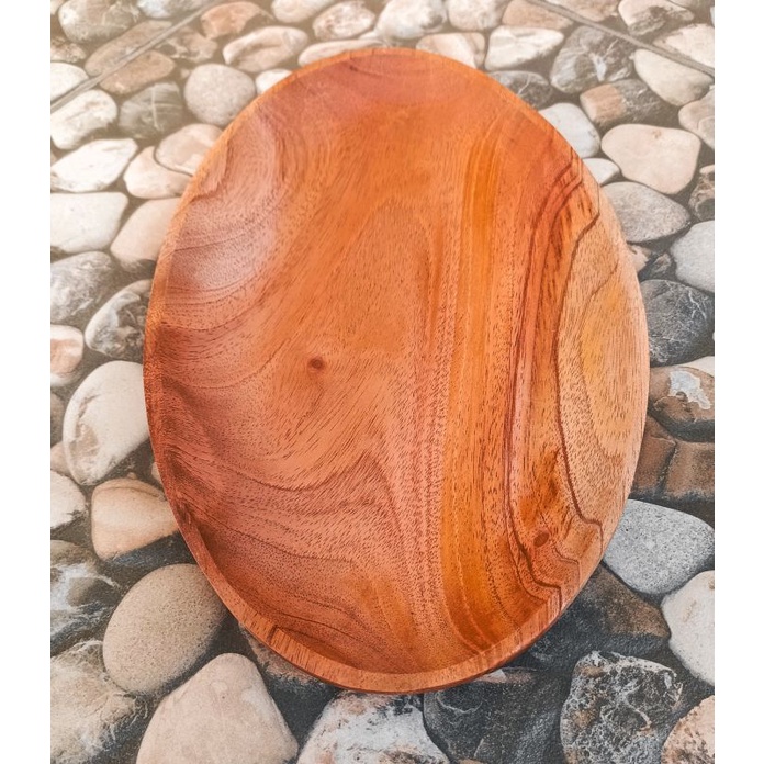 nampan oval kayu mahoni