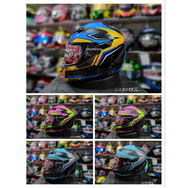 NHK GP1000 1K VARIASI WARNA HELM FULL FACE  VISOR FLAT CLEAR DAN PAKET GANTENG