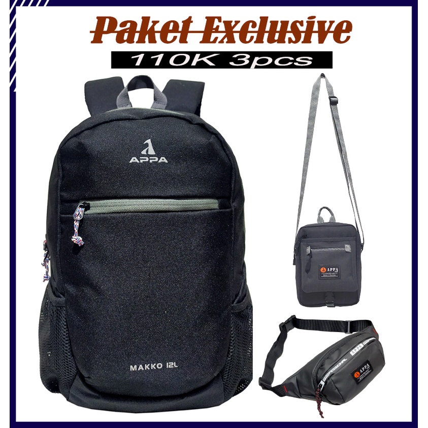 BIG SALE!! Paket 2 IN 1 Tas Ransel 12L Distro Original + Tas Pinggang Original Pria / Wanita TERBARU!!