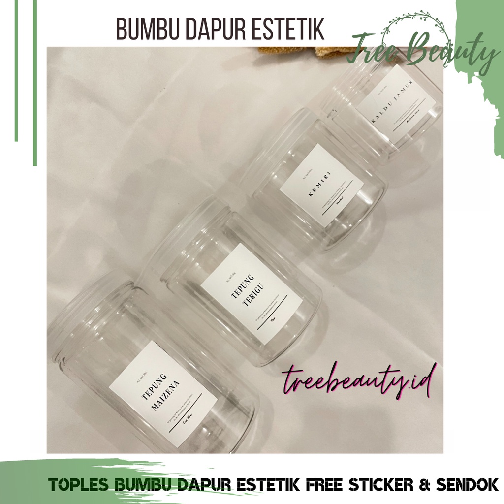 Tempat Bumbu Dapur ( Jar 1000 ml Golden Pet ) Toples bumbu dapur / Wadah bumbu dapur / Botol bumbu