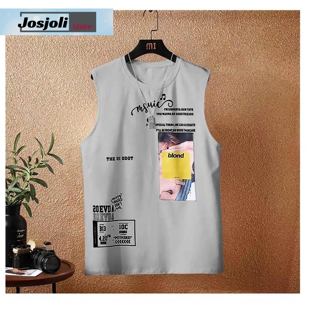 JOSJOLI_STORE/Kaos Singlet Evda/Atasan Pria Dewasa/L XL