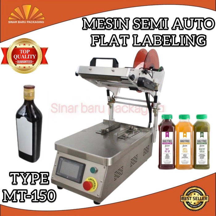 MESIN LABELING BOTOL FLAT DATAR STICKER TYPE MT-150 LABEL STIKER KOTAK