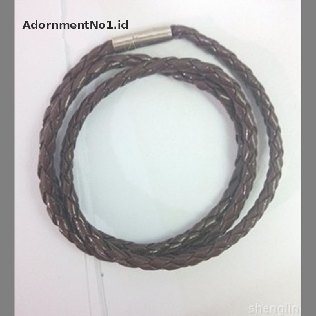 [AdornmentNo1] New Feshion Kalung Tali Kulit Asli Rantai Twist Stainless [ID]