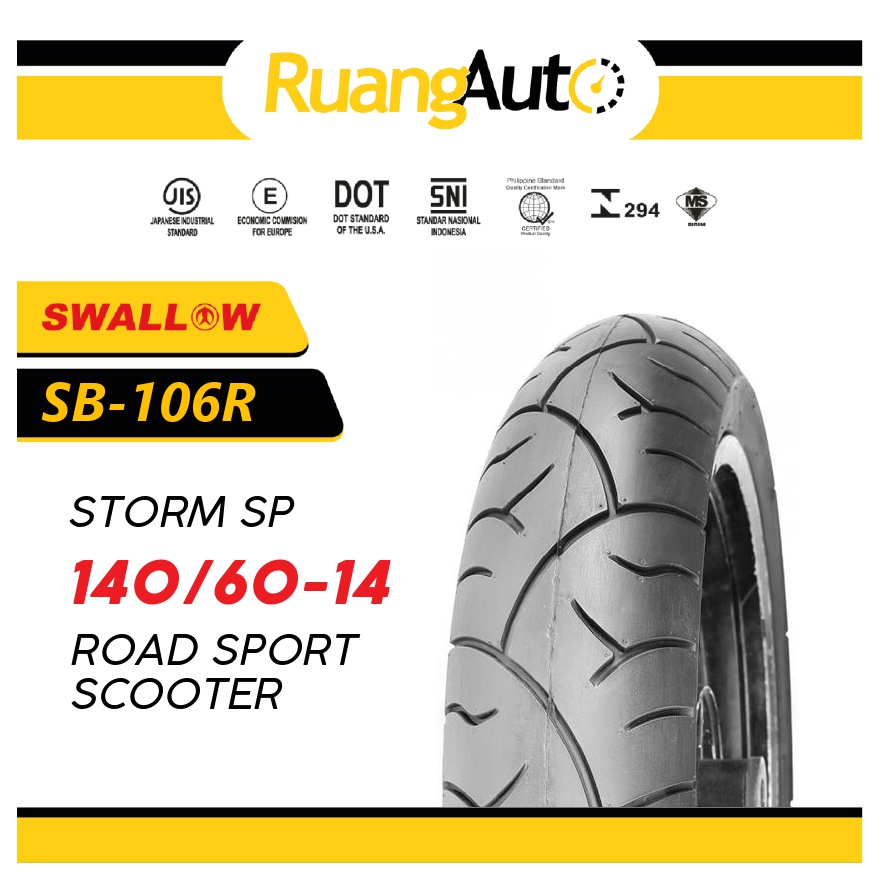 Ban Luar Sepeda Motor Swallow SB-106 R STORM SP 140/60-14 Ring 14 Tubeless