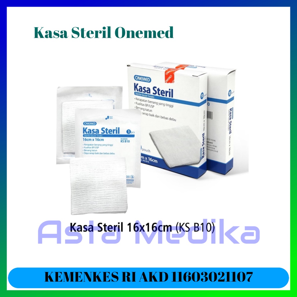 Kasa Steril 16x16cm Onemed  Gauze Swab Steril One med / 10pcs