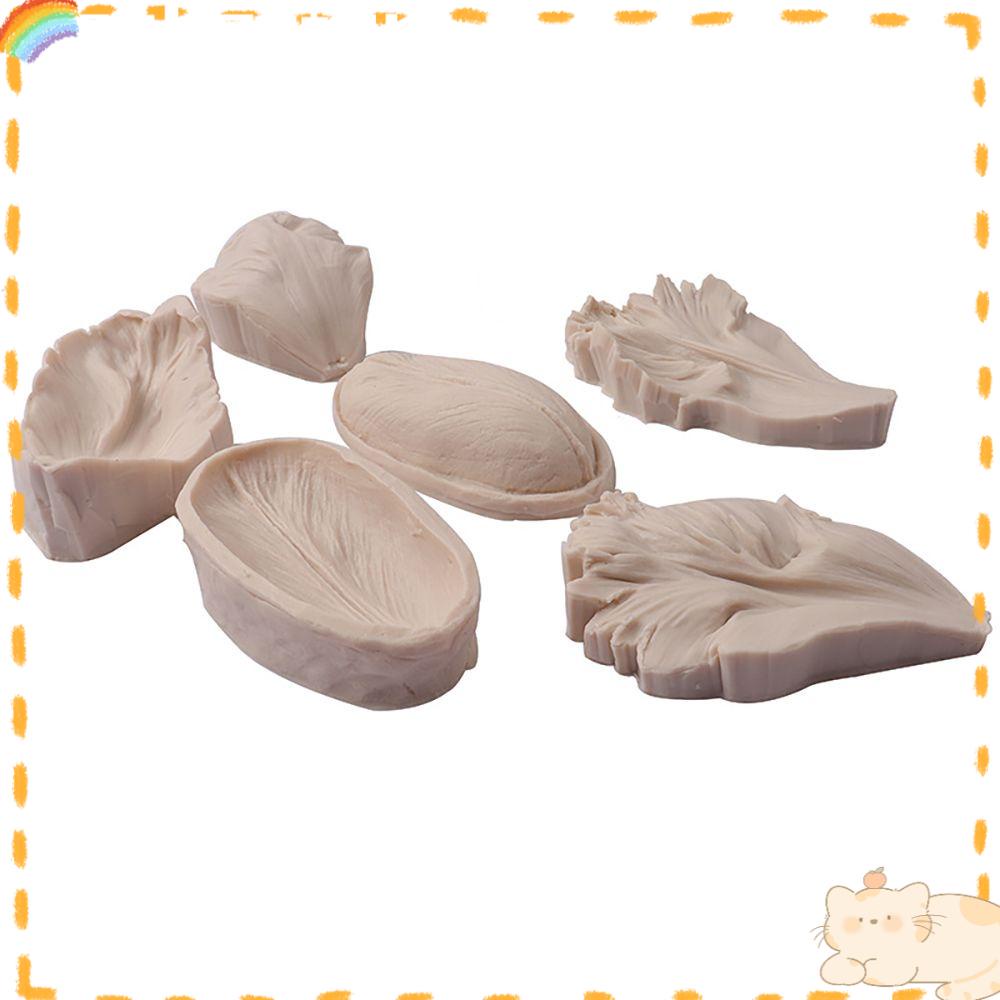 Solighter 6 Pcs Tulip Cetakan Silikon Daun Cetakan Coklat Hadiah Bunga Fondant Mold