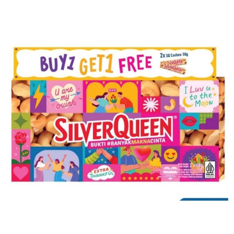 

silverqueen buy 1 get 1 banded, 2x58gr.Exp feb 2024