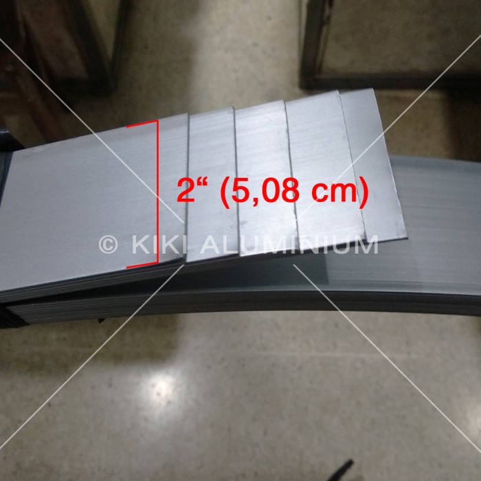 Pengaman Plat Strip Aluminium 2" (5 Cm), Tbl. 1,15 Mm, Pjg. 6 Meter
