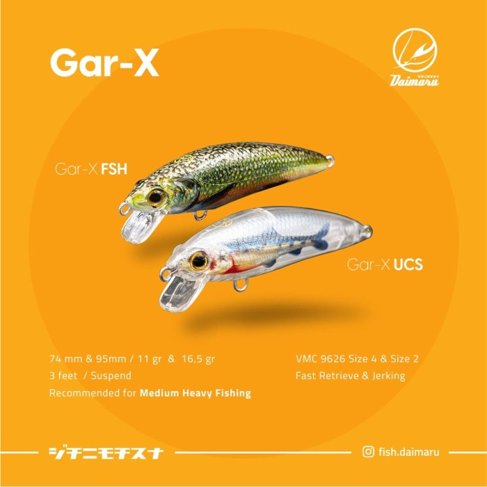 DISKON Daimaru lure 'GAR-X' 74mm - 11gr MURAH