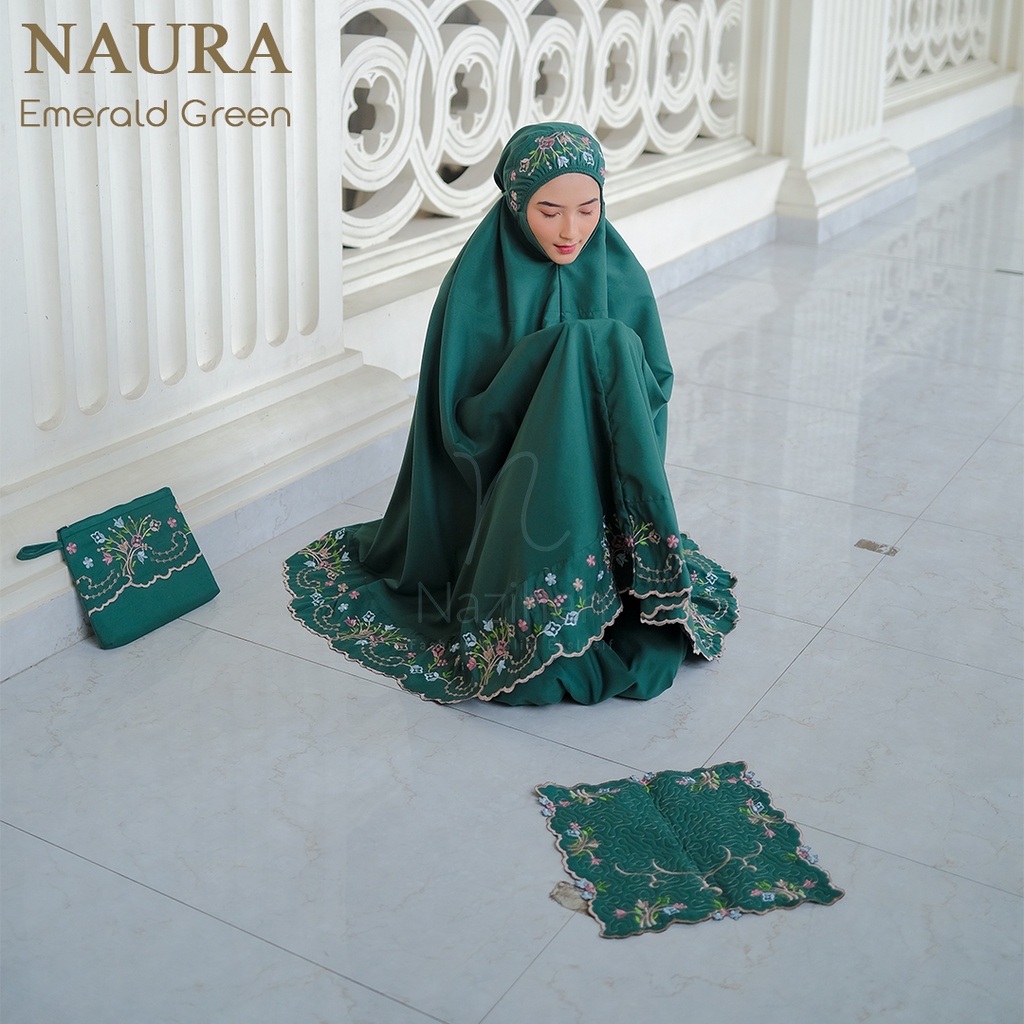 Mukena Dewasa Kain Katun Bordir Naura by Nazihah | Ibadah Nyaman dan Elegan [COD]