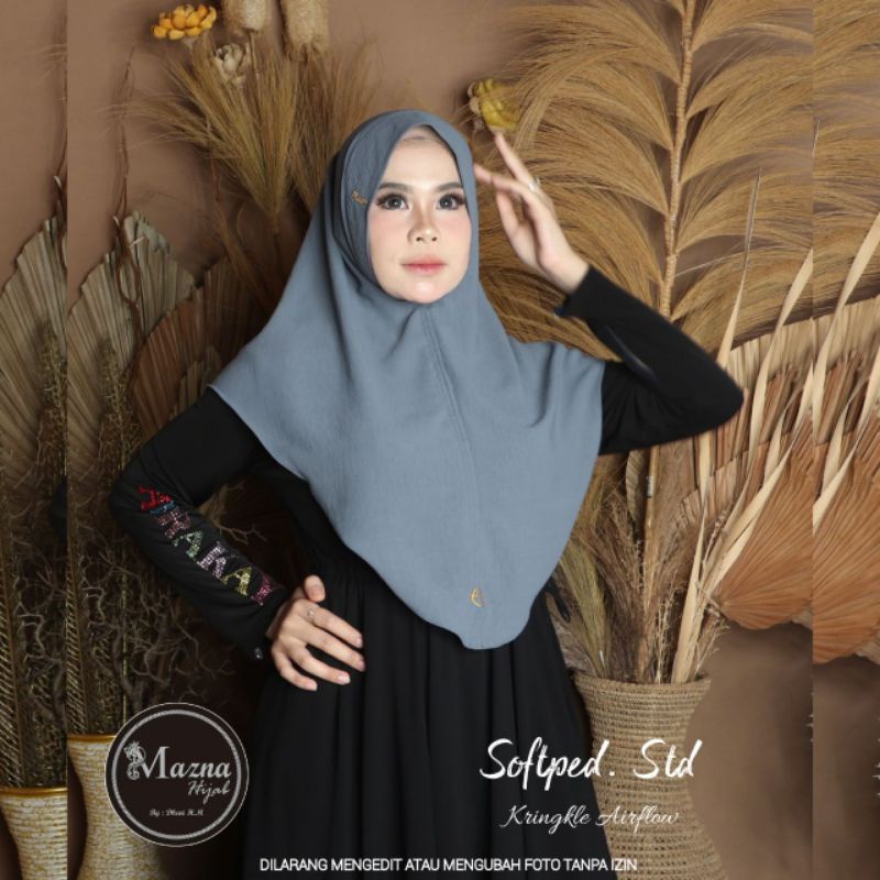 hijab/jilbab/bergo softped crincle airflow ORI MAZNA premium
