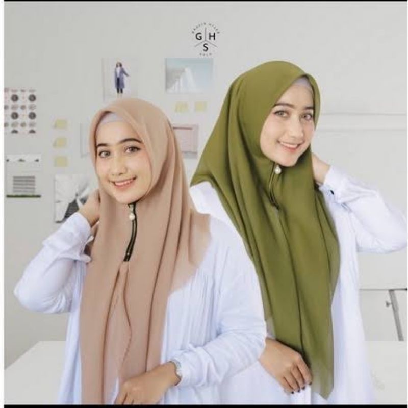 hijab Zipper resleting polos