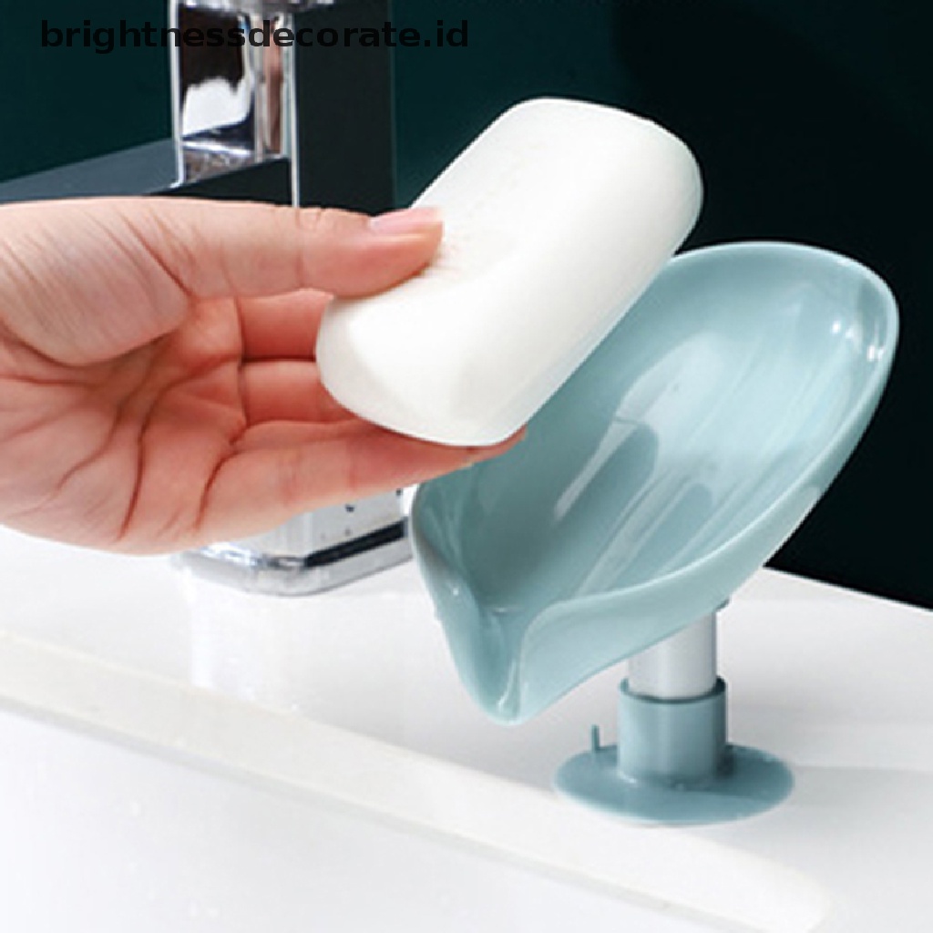 [Birth] Kotak Sabun Bentuk Daun Drain Soap Holder Box Kamar Mandi Tempat Sabun Mandi Bathroom [ID]