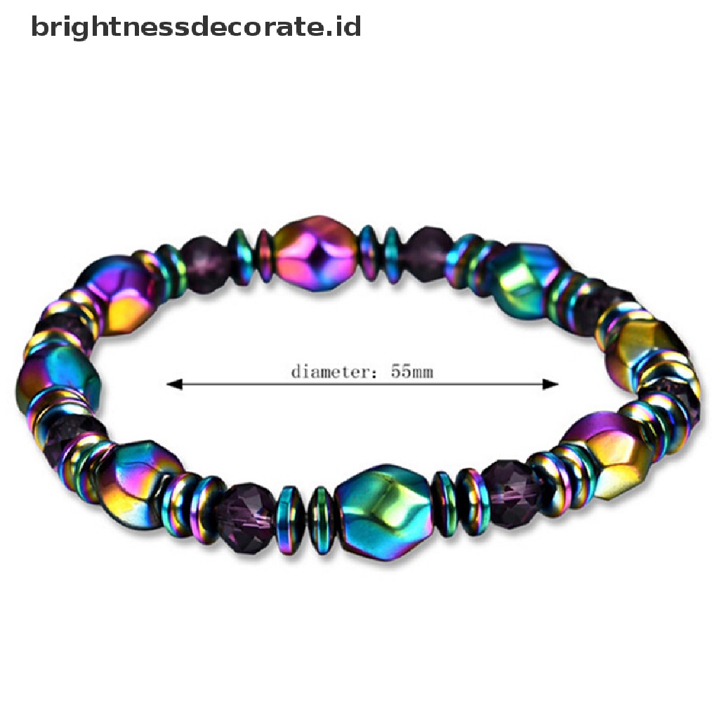 [Birth] Penurunan Berat Badan Multicolor Fashion Gelang Beads Batu Hematite Untuk Kesehatan Terapi [ID]