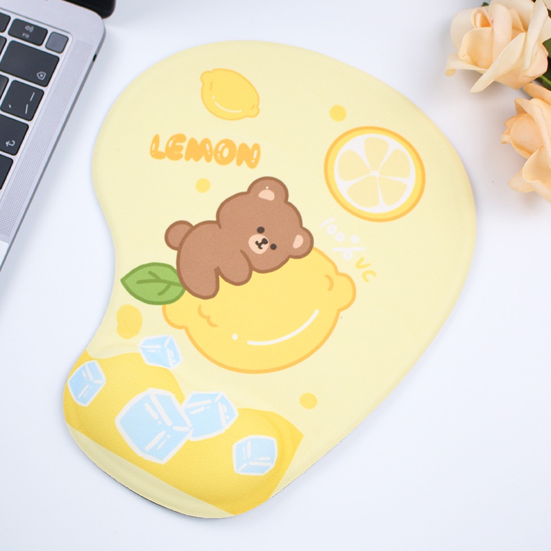 Lovely Shape Mouse Pad Wrist Support Silica Gel Filling Mouse Pad Kain Sutra Susu Mousepad Dengan Penyangga Pergelangan Tangan