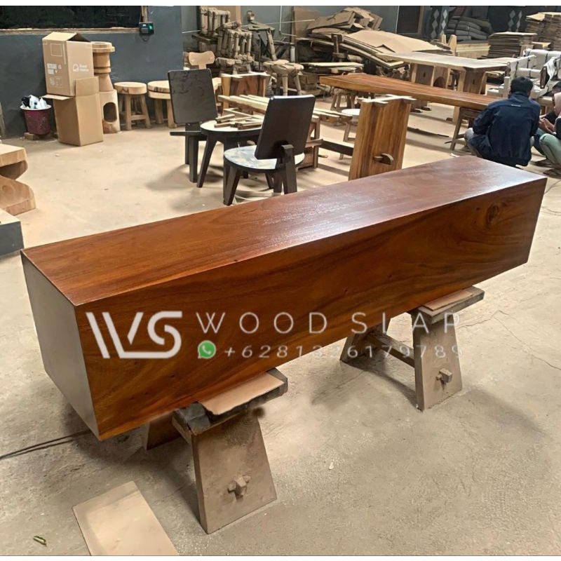 Bangku Balok Trembesi Kayu Utuh Solid