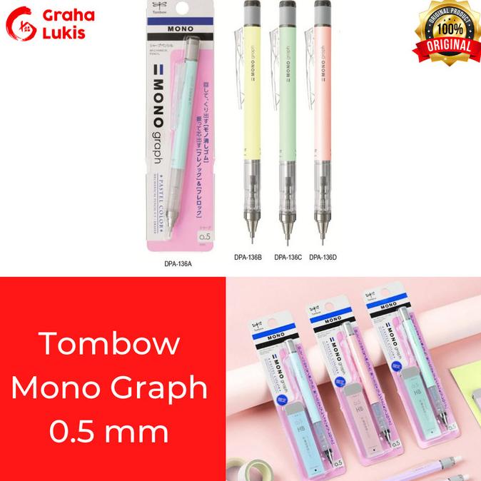 

Tombow Mono Graph Mechanical Pensil Warna Pastel 0.5mm MURAH