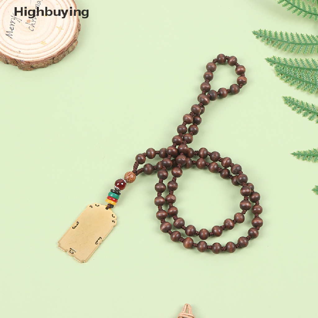 Hbid Wanita Pria Retro Yoga Beads Necklace Natural Sandal Budha Buddha Necklace Glory