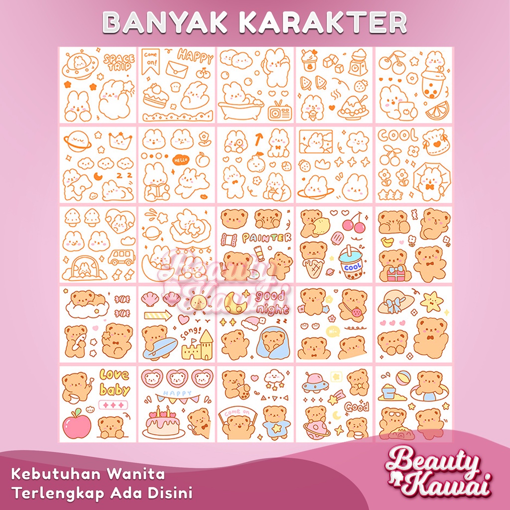 Stiker Lucu Anak Cutting Sticker Bening Dekorasi DIY