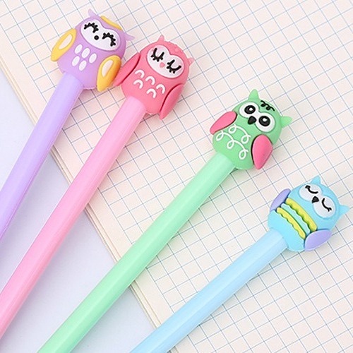 4pcs Pena Pen Pulpen Gel Set Tinta Cair Owl GM-ST0118