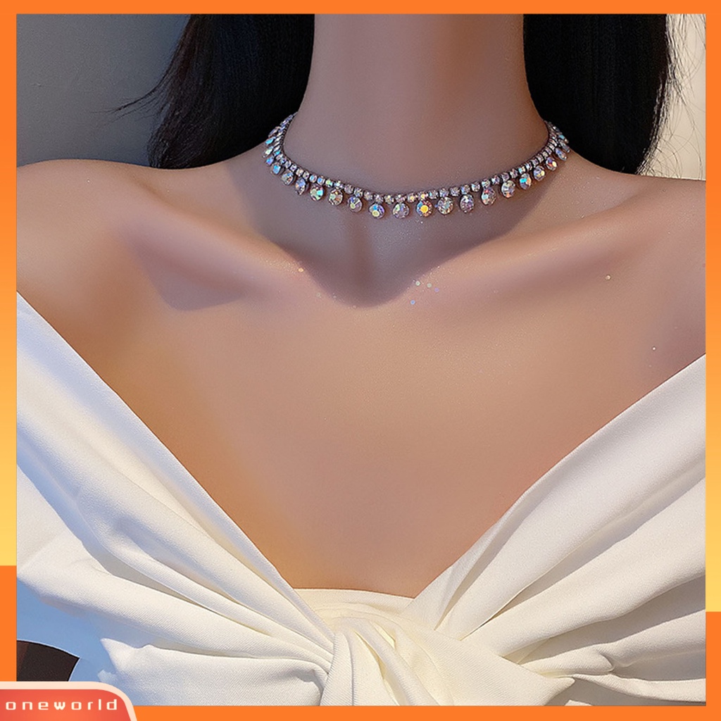 {oneworld} Kalung Elegan Manis Ringkas Anggun Wanita Choker Rantai Untuk Pacaran