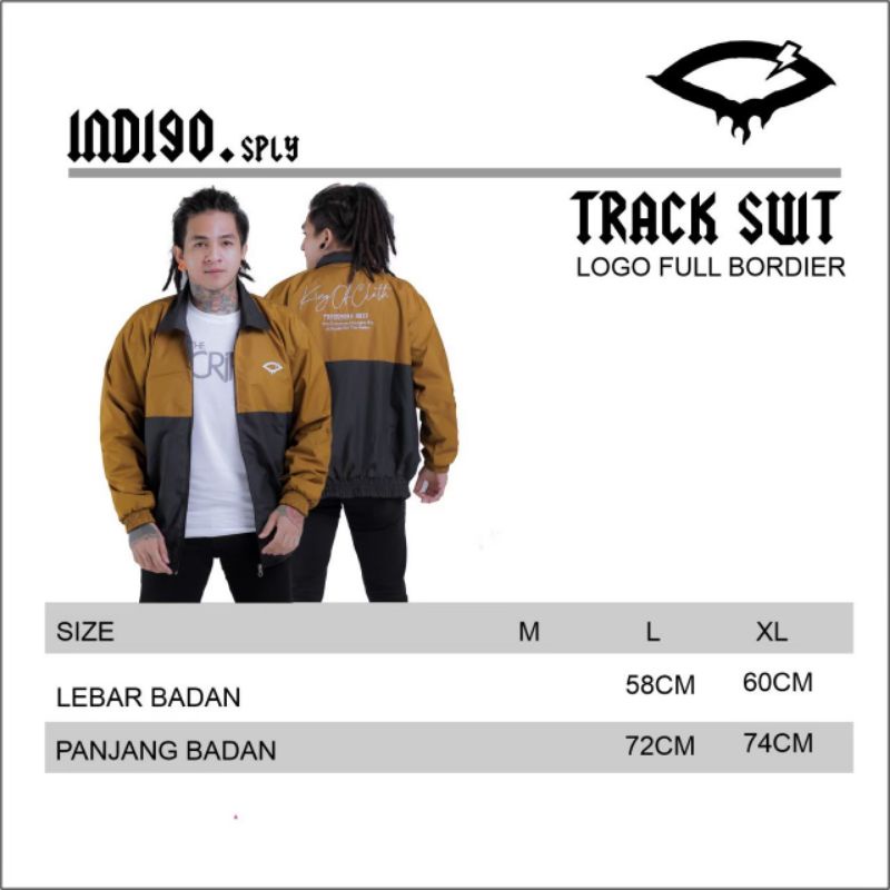 Indigo Track Suit Jacket Chaqueta Tobacco White Logo Full Bordir