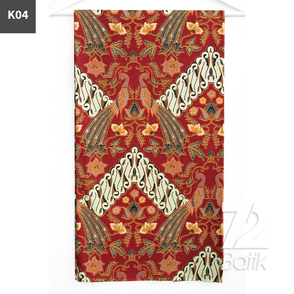 KAIN BATIK PREMIUM Bahan Katun Motif Parang Kembar Merah 722729 Cap 72 Jarik Jarit Samping Kebat Panjang Batik Katun Modern Premium Bahan Seragam Batik Pernikahan Kantor Keluarga Murah Kamen Jadi Batik Bali Lembarann